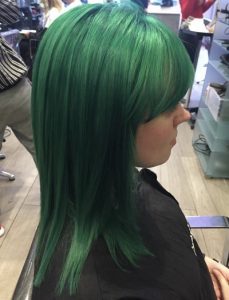 green hair colour, cheynes hair salons, edinburgh city centre